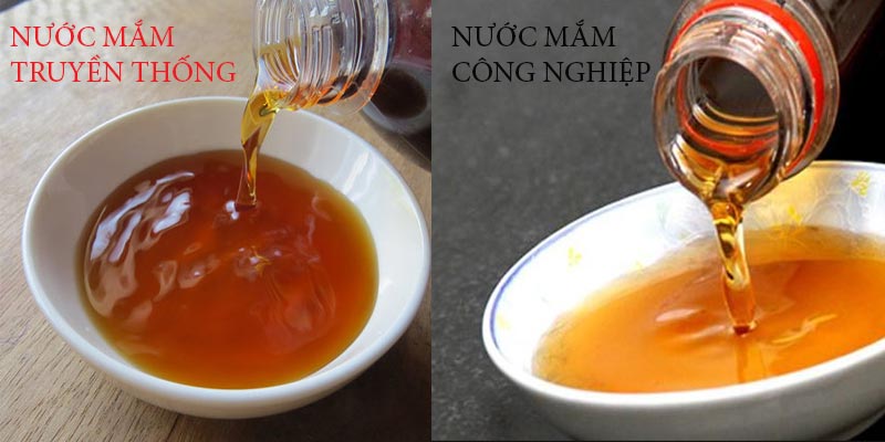 So sánh màu sắc và độ tinh khiết giữa nước mắm nấu truyền thống và nước mắm công nghiệp