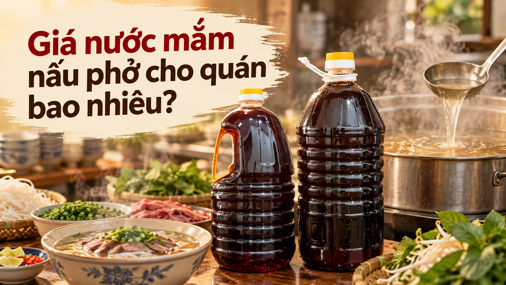 Giá nước mắm nấu phở cho quán với dòng 40K và 50K Huệ Bông