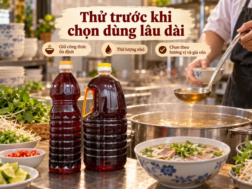 Cách thử nước mắm 40K và 50K cho quán bún nước trước khi dùng lâu dài