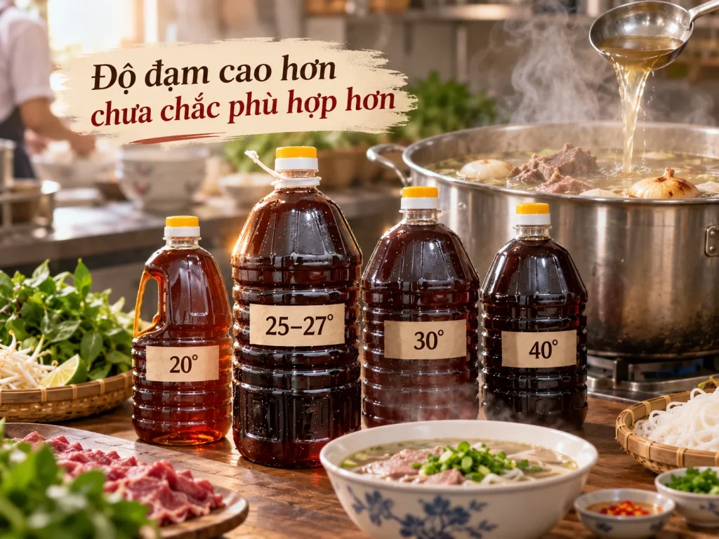 Độ đạm cao hơn chưa chắc phù hợp hơn khi nấu phở